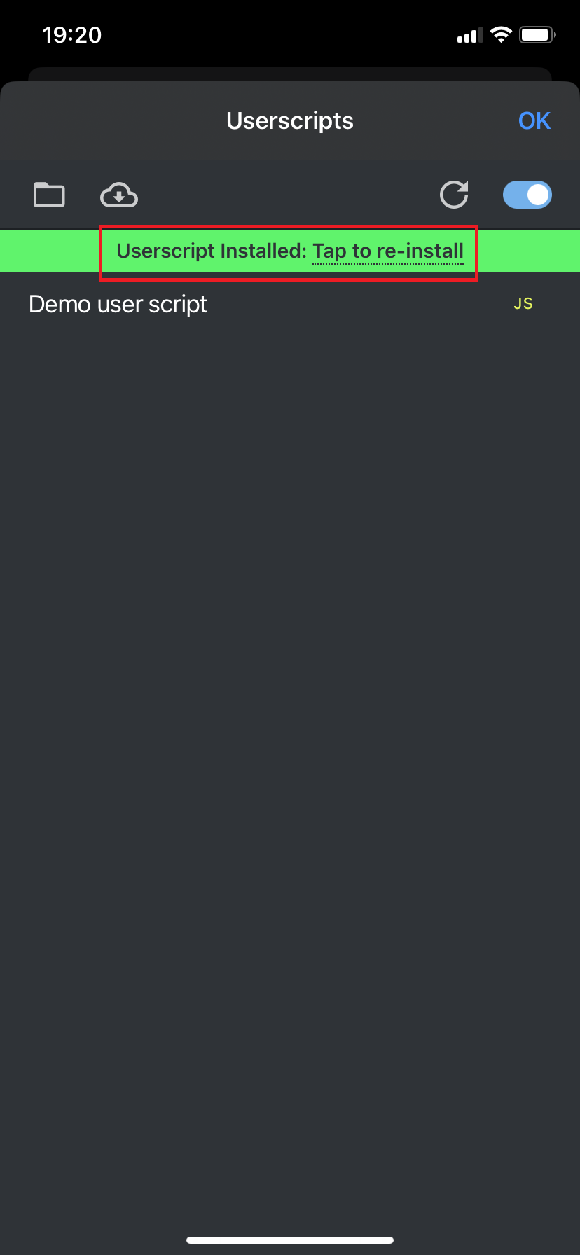 Krok 8 – potwierdzenie działania skryptu